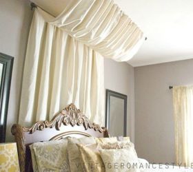 s 10 ways you never thought of using a curtain rod in your home, home decor, window treatments, Use two to create a stunning bed canopy