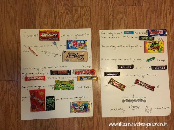 awesome graduation party ideas using items from the dollar store, Candy letter