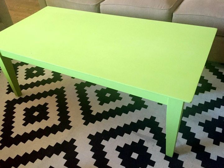 mid century inspired stenciled coffee table, home decor, living room ideas, painted furniture