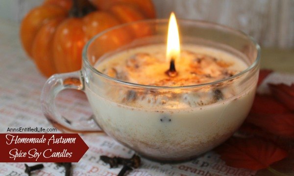 velas de soja com especiarias de outono caseiras