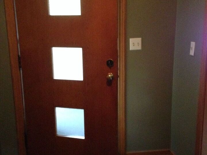 q entryway with black tile with white grout, cosmetic changes, home decor, home decor dilemma, home improvement, Front door needs some color too any suggestions