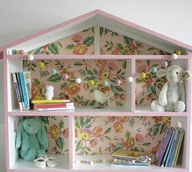 vintage dollhouse bookcase, bedroom ideas, painted furniture, painting, shelving ideas, storage ideas