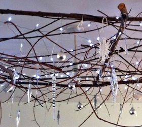 rustic twig chandelier, gardening, lighting