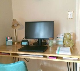 creating a workspace in a small area, home office, painted furniture
