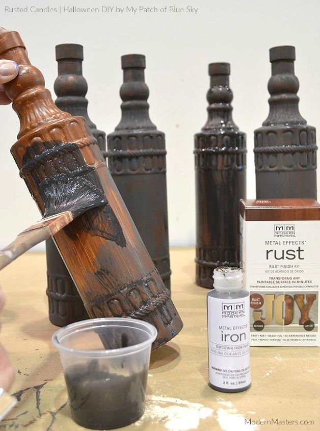 Halloween Diy Rusted Glass Candles Hometalk
