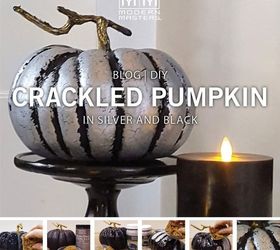 halloween diy metallic crackle pumpkin, halloween decorations, seasonal holiday decor