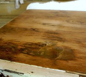 camouflaging damaged wood on dresser top, painted furniture