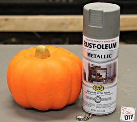 how to make a dollar store pumpkin fabulously metallic, how to, seasonal holiday decor