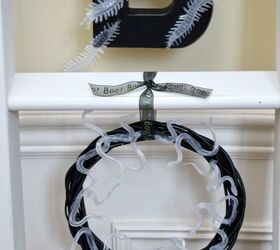 dollar store boo snake wreaths just in time for halloween, crafts, halloween decorations, seasonal holiday decor, wreaths