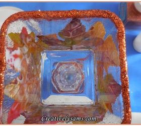 dollar tree fall candle vignette, crafts, repurposing upcycling