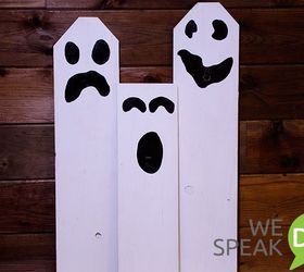 Fantasma de Halloween fácil de hacer con una tabla de madera