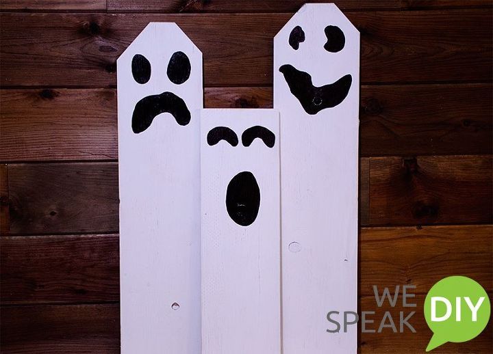easy halloween ghost from 1 wood board, halloween decorations, seasonal holiday decor