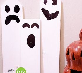 fantasma de halloween fcil de hacer con una tabla de madera
