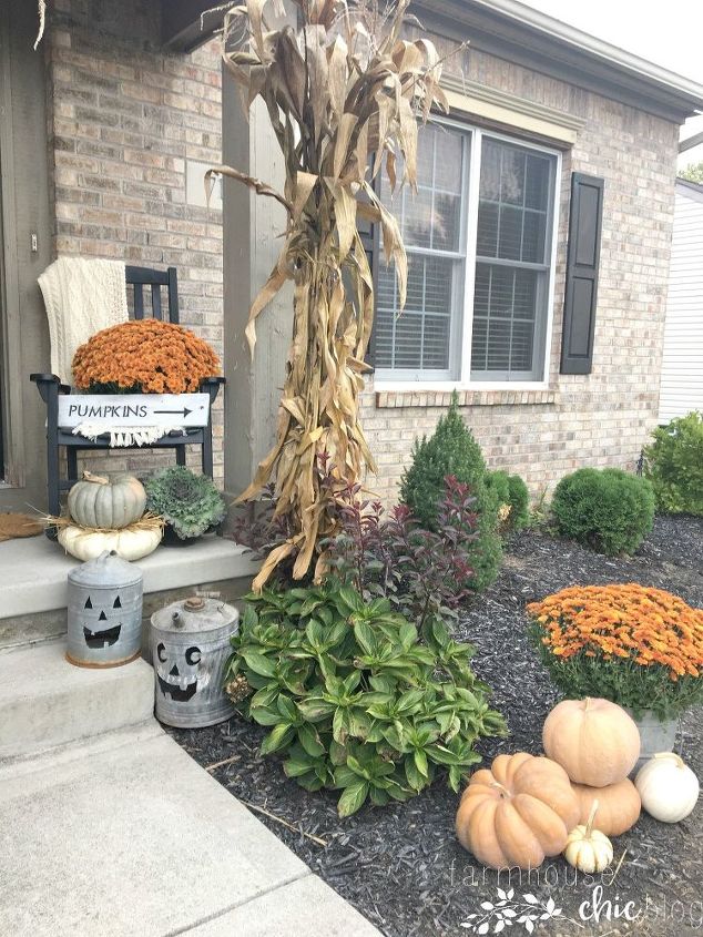 pumpkins on the porch , closet, doors, gardening, home decor, outdoor living