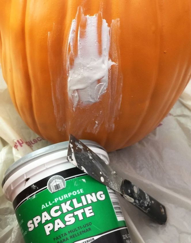 how to repair and paint faux pumpkins, how to
