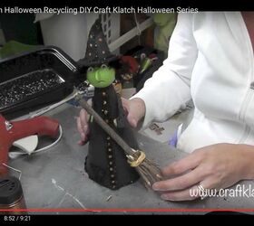 golf ball witch halloween recycling craft diy, crafts, halloween decorations, seasonal holiday decor
