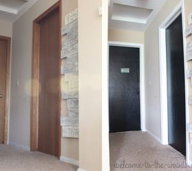 hallway makeover with white painted trim, foyer, home decor, home improvement, painted furniture, painting