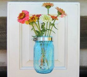 s rip off your cabinet doors for these brilliant upcycling ideas, doors, kitchen cabinets, kitchen design, Hang mason jars on them as wall vases