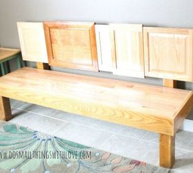 s rip off your cabinet doors for these brilliant upcycling ideas, doors, kitchen cabinets, kitchen design, Attach different ones into a unique bench