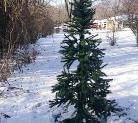 cheap christmas tree hack using spray paint