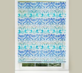 easy stenciled mini blinds diy , bedroom ideas, home decor, painted furniture, repurposing upcycling, window treatments