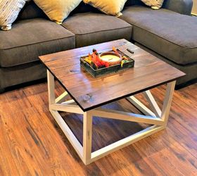 diy coffee table, basement ideas, living room ideas, painted furniture, rustic furniture, woodworking projects