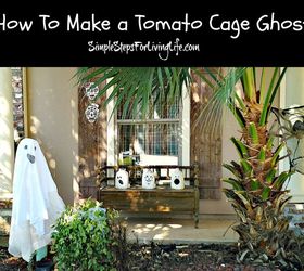 how to make a tomato cage ghost, gardening, halloween decorations, how to