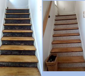 stair risers wallpaper border, Before after