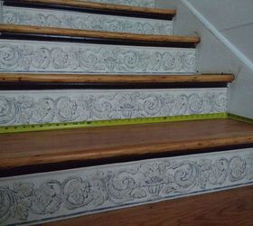 stair risers wallpaper border, Upper steps are just about 36 wide