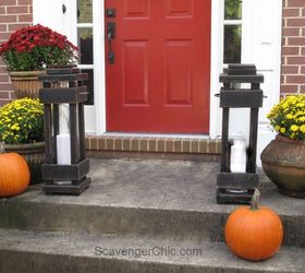 diy exterior porch lanterns, home decor, lighting, outdoor living, pallet, woodworking projects