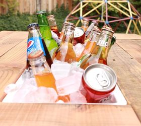 rustic pallet wood coffee table with drink cooler, painted furniture, pallet