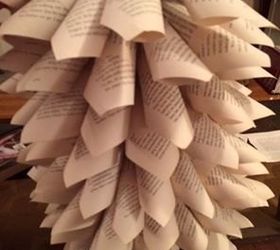 recycled book page mini christmas tree tutorial, christmas decorations, home decor, how to, repurposing upcycling