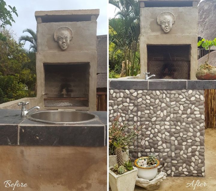 how to tile a patio wall in a morning, container gardening, home maintenance repairs, how to, outdoor living, patio, tiling