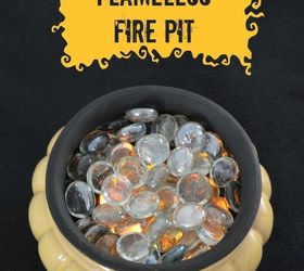 diy flameless fire pit, crafts, halloween decorations, outdoor living