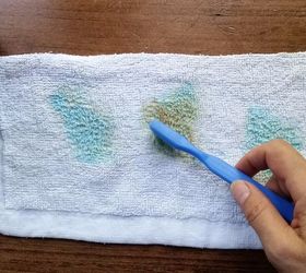 easy diy stain removers to erase three of your most dreaded smears, cleaning tips, outdoor living, painted furniture, Blue Dawn a toothbrush will do the trick