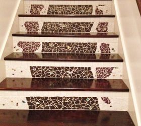 changing nasty carpeted stairs to mosaic garden path magic