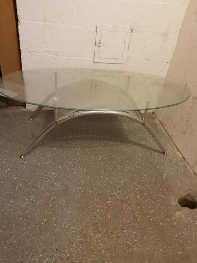 q glasstop coffee table into sitting bench , repurposing upcycling