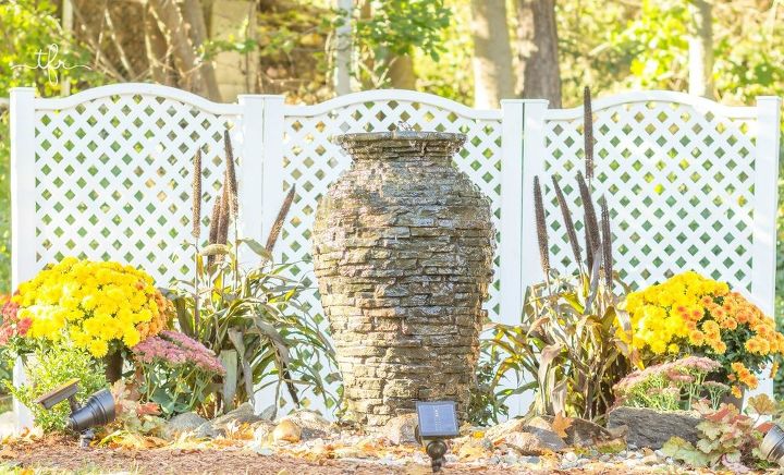 diy backyard water fountain, gardening, home decor, home maintenance repairs, landscape, outdoor living, ponds water features, Newly planted water feature garden