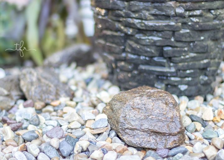 diy backyard water fountain, gardening, home decor, home maintenance repairs, landscape, outdoor living, ponds water features, Naturalizing the space with stone and rock