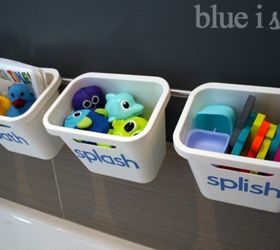 s 11 amazing toy storage ideas from highly organized moms, organizing, storage ideas, Keep bathtub toys at bay with hanging bins