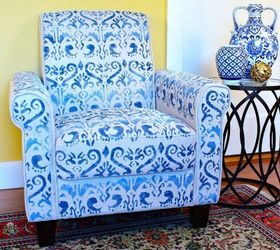 s shut the front door these decorating techniques are stunning , doors, Transform a boring chair with a stencil