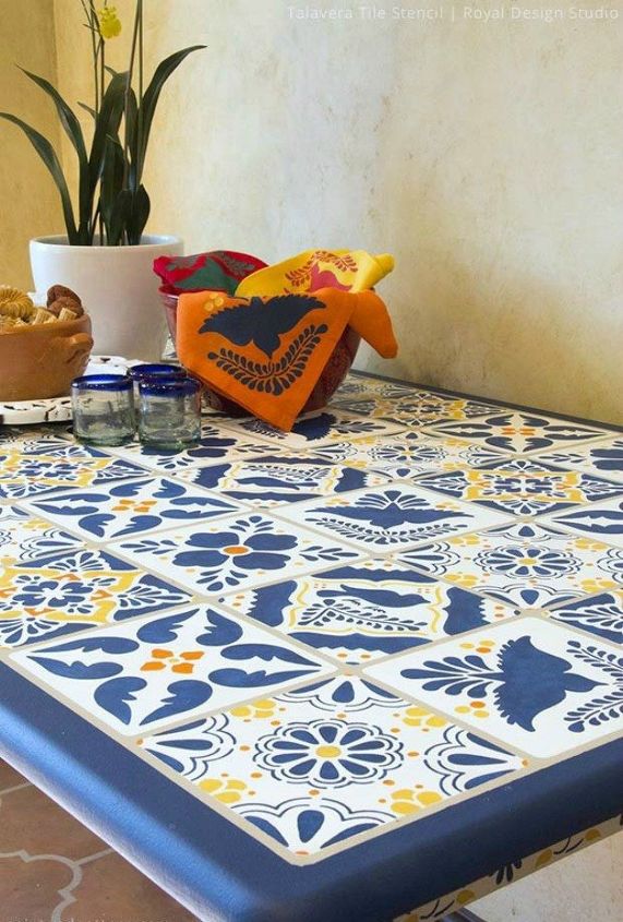 feche a porta da frente essas tcnicas de decorao so incrveis, Como est ncil uma mesa de azulejos mexicanos Talavera