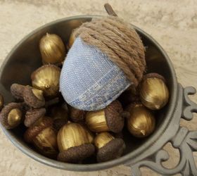 fabric and twine acorns, reupholster
