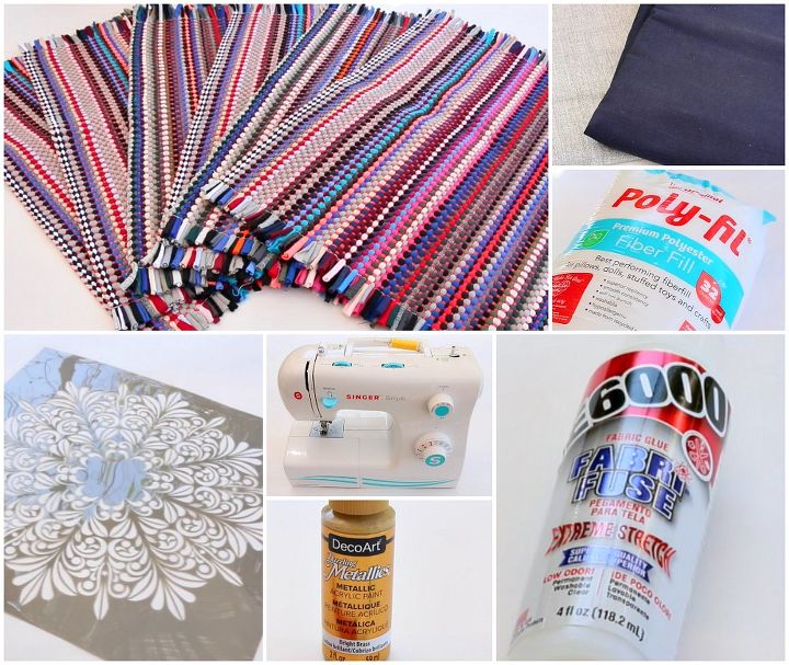 rag rug floor pouf diy