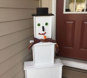 let it snow man from drawers , repurpose furniture