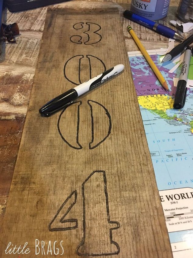 diy street number sign, crafts, woodworking projects