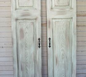 diy faux window shutters from a repurposed door, curb appeal, doors