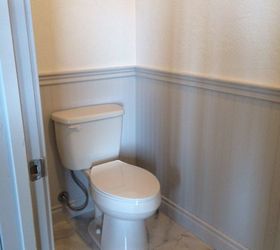 vintage powder room, bathroom ideas, crafts, doors, flooring, painted furniture, repurposing upcycling, wall decor, woodworking projects