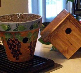 flower pot bird house, gardening, landscape, outdoor living