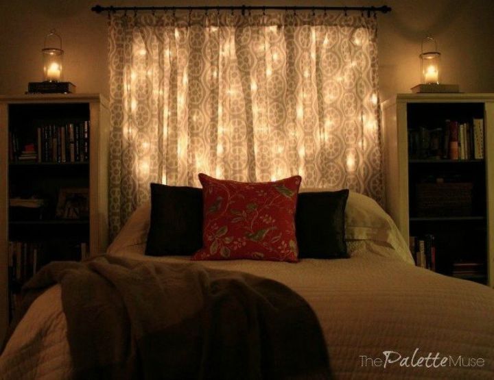 cuelga tus luces de navidad en estos 10 impresionantes lugares, En tu dormitorio para un cabecero de ensue o